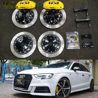 BBK Front 4 Pot Caliper 355x28mm Rotor et arrière mise à niveau 330mm Rotor Grand kit de freinage Système de freinage automatique pour Audi A3 17 pouces